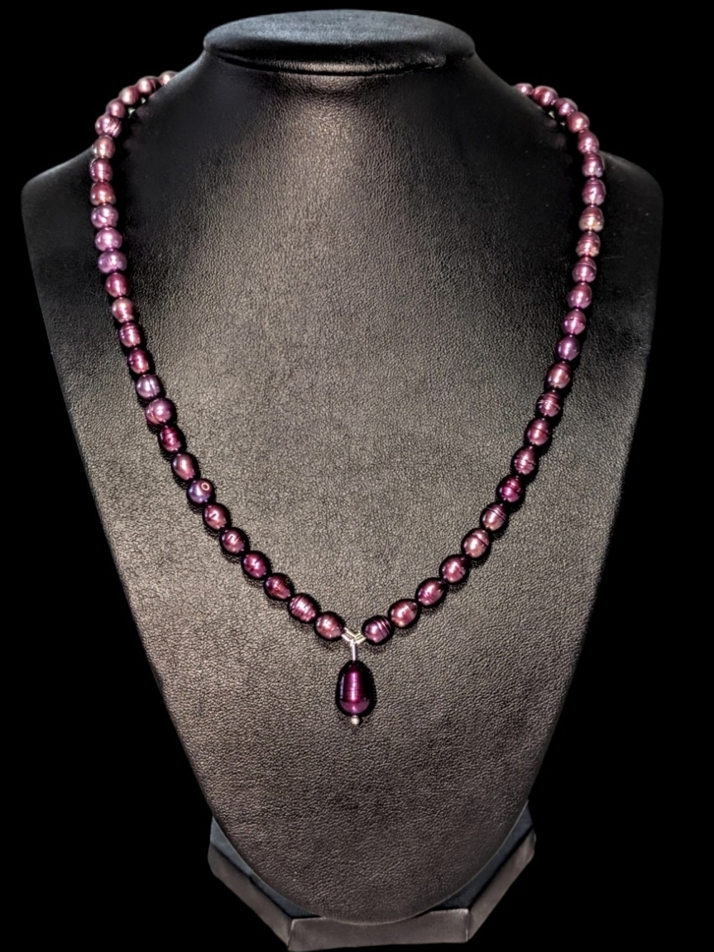 Handmade Freshwater Purple Pearl Necklace with Pendant